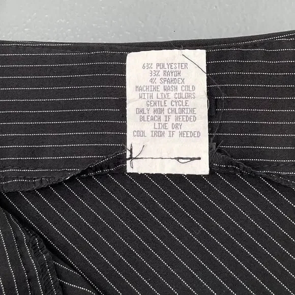 Vintage Y2K Asymmetrical Size 11 12 Black White Pinstripe Skirt Witchy Gothic - Picture 7 of 10
